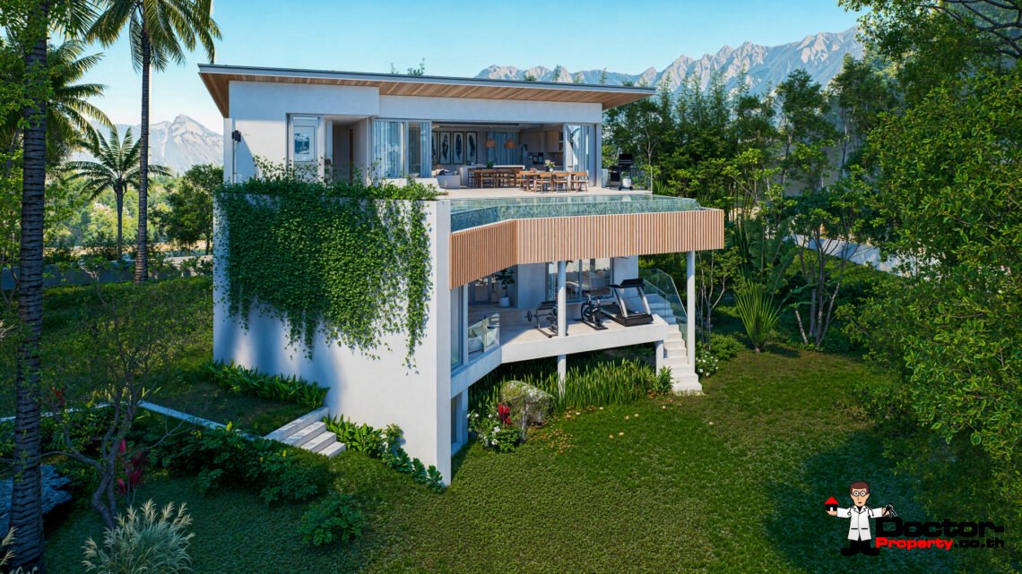 New 4 Bedroom Pool Villa with Sea View in Bo Phut, Koh Samui – For Sale